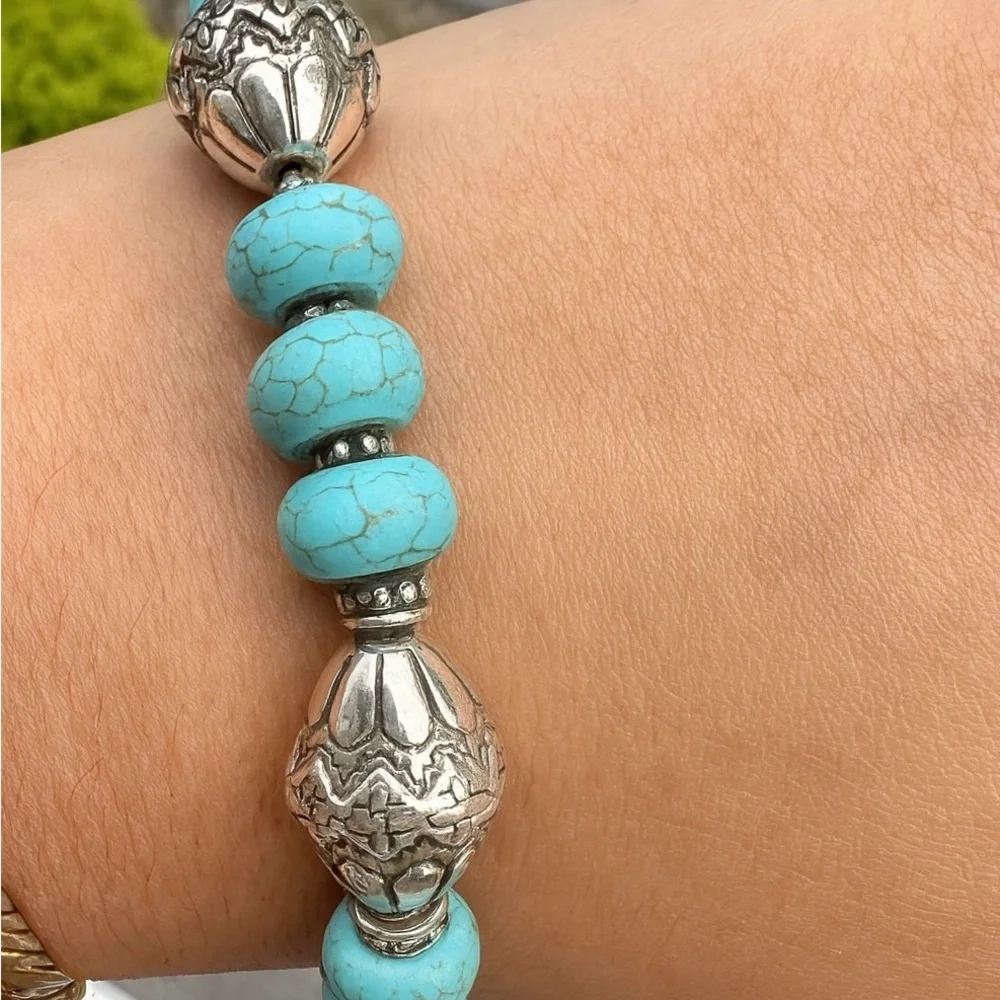 Brighton Blue and Silver Bracelet Intricate Design - Picture 4 of 6